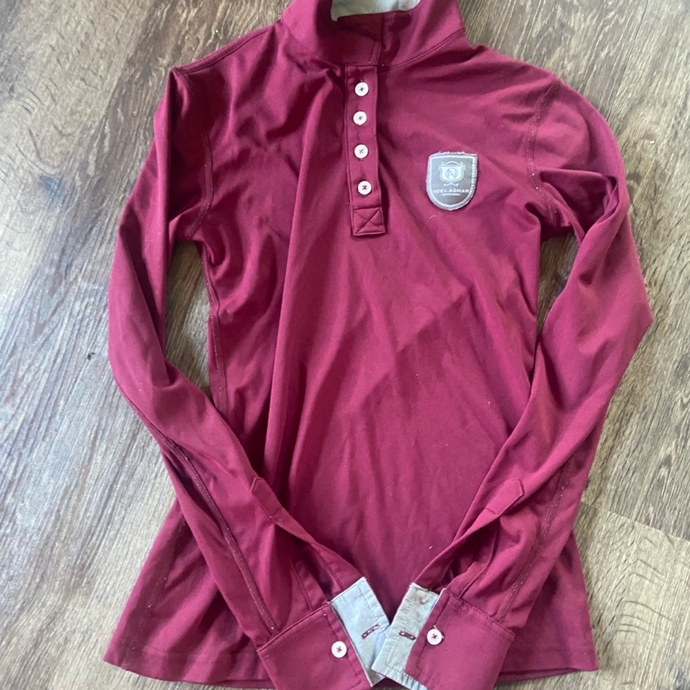 Equestrian Burgundy Long Sleeve show shirt